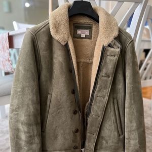 J.Crew Genuine Suede Sherpa Men’s Bomber Flight Jacket